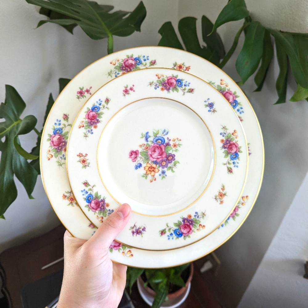 Vintage Lenox Rose China Plates